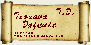 Tiosava Dafunić vizit kartica